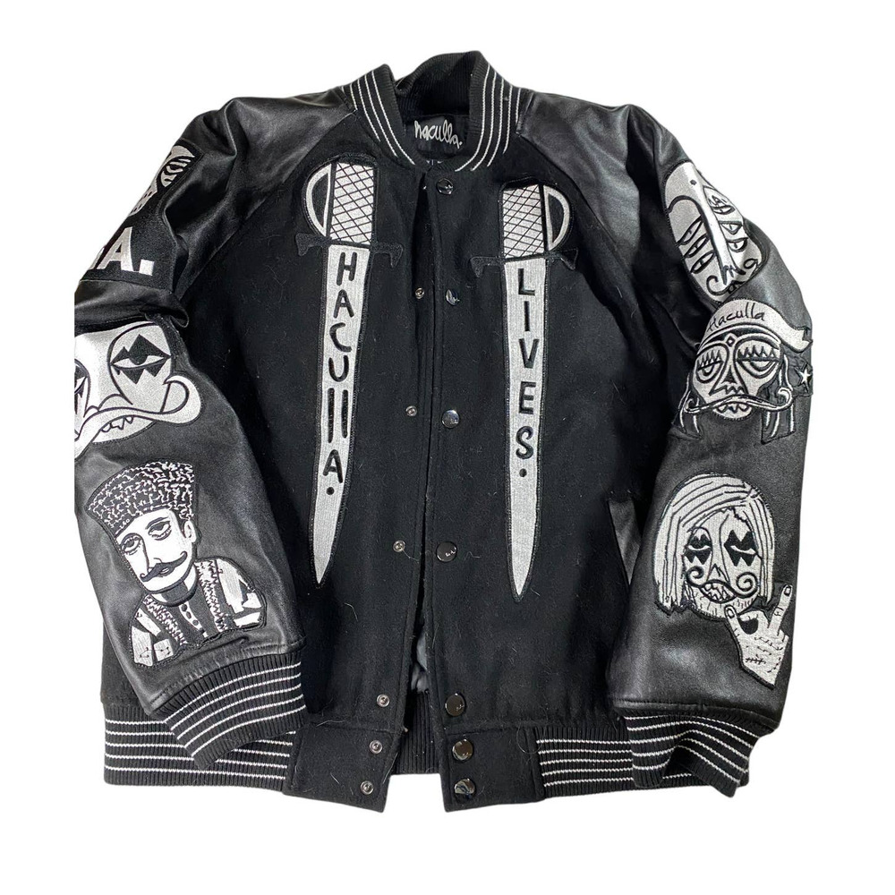 Haculla Lives Wool Bomber Varsity Jacket Men's Medium
